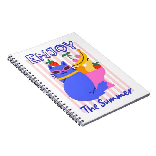 Cool Cat Enjoying the Summer Notizblock (Rechte Seite)