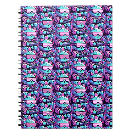 Cool Cat Gamer Notizblock (Vorderseite)