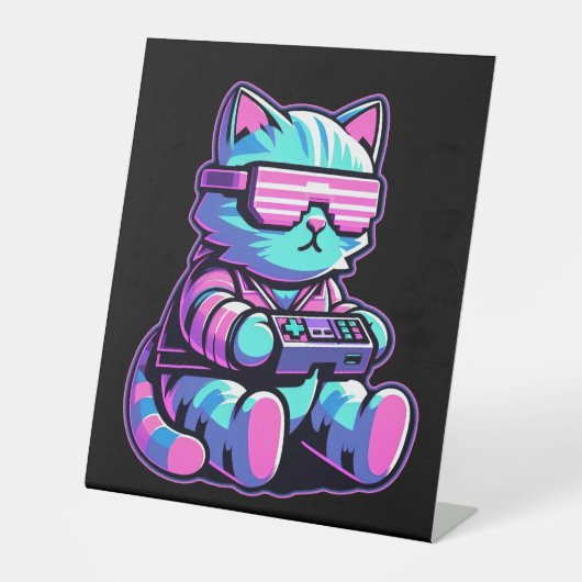 Cool Cat Gamer Sockelschild (Vorderseite)