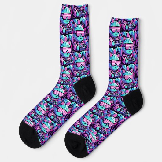 Cool Cat Gamer Socken (Linkes Detail)