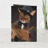 Cool Cat Guitarist – Minimal Elegant Design Karte (Rückseite)