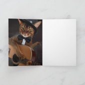 Cool Cat Guitarist – Minimal Elegant Design Karte (Innenseite)