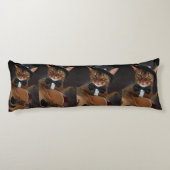 Cool Cat Guitarist – Minimal Elegant Design Seitenschläferkissen (Rückseite)