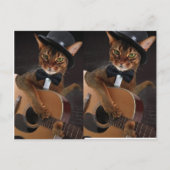 Cool Cat Guitarist Postkarte (Vorderseite)