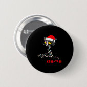 Cool Cat Hat Merry Kiss My Christmas  Button (Vorne & Hinten)
