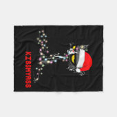 Cool Cat Hat Merry Kiss My Christmas Fleecedecke (Vorderseite (Horizontal))