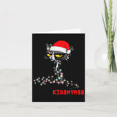 Cool Cat Hat Merry Kiss My Christmas  Karte (Vorderseite)