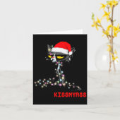 Cool Cat Hat Merry Kiss My Christmas  Karte (Gelbe Blume)