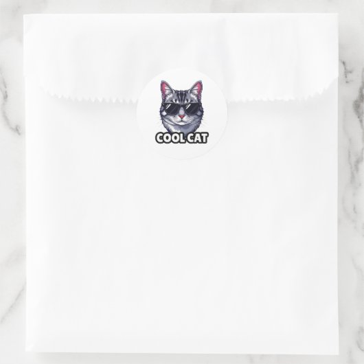 Cool Cat Humorous Sticker (Tasche)