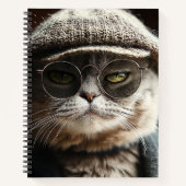 Cool Cat in Glasses Notebook Notizblock (Vorderseite)