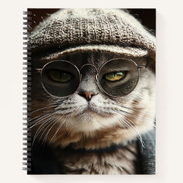 Cool Cat in Glasses Notebook Notizblock