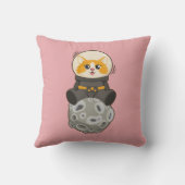 Cool Cat in space Cat Astronaut Cosmic animal Moon Kissen (Rückseite)