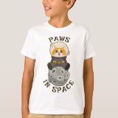 Cool Cat in space Cat Astronaut Cosmic animal Moon T-Shirt (Vorderseite)