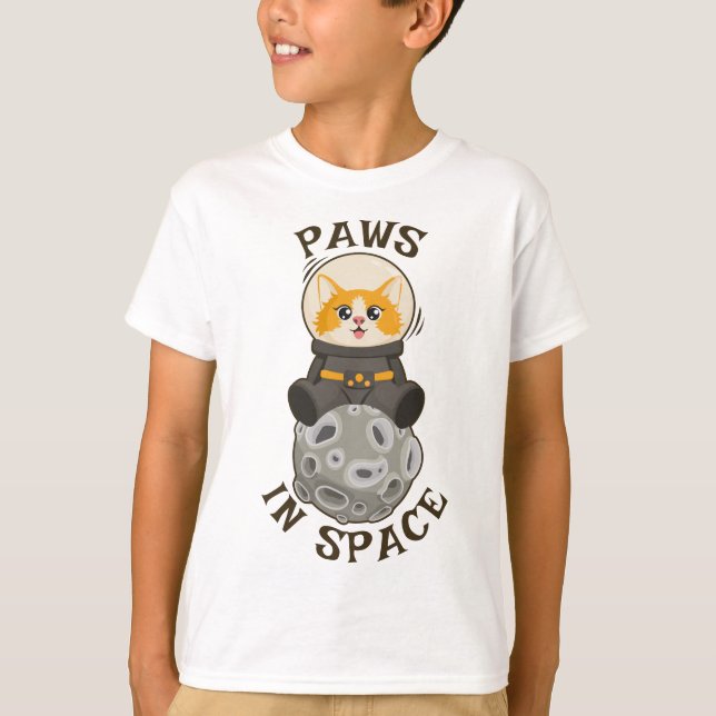 Cool Cat in space Cat Astronaut Cosmic animal Moon T-Shirt (Vorderseite)
