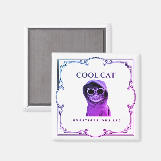 Cool Cat Investigation Magnet (Vorderseite/Rückseite)
