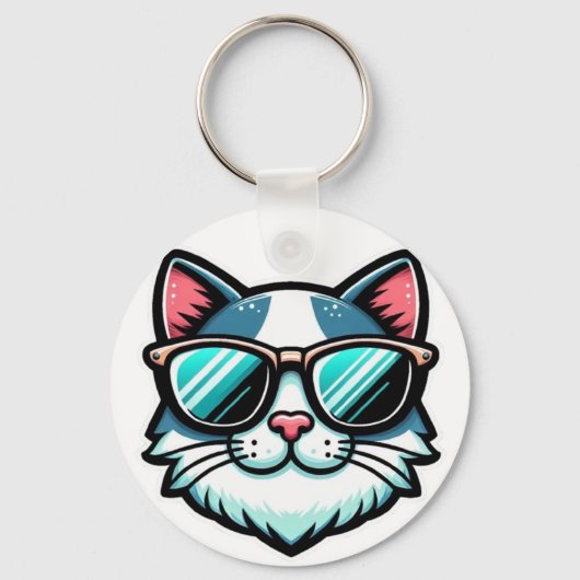 Cool Cat Keychain – Stylish Feline Accessory Schlüsselanhänger (Vorderseite)