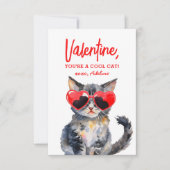 Cool Cat Kitten Kids Valentinstag Mitteilungskarte (Vorderseite)
