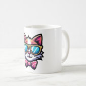 Cool Cat Mug – Quirky Cartoon Coffee Cup Kaffeetasse (VorderseiteRechts)