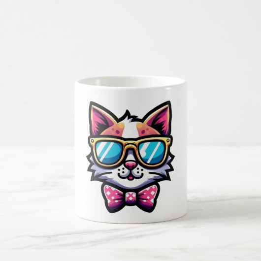 Cool Cat Mug – Quirky Cartoon Coffee Cup Kaffeetasse (Mittel)