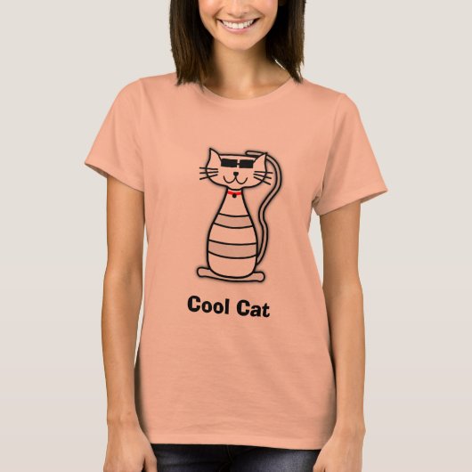 Cool Cat niedlich Cartoon Katze mit Sonnenbrille T-Shirt (Vorderseite)