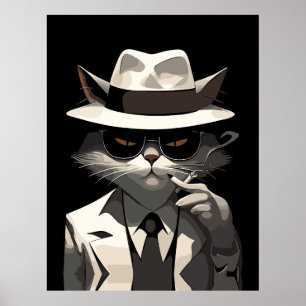 Cool Cat Noir: Eleganter und geheimnisvoller Kater Poster