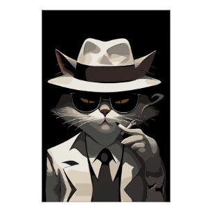 Cool Cat Noir: Eleganter und geheimnisvoller Kater Poster