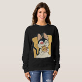 Cool Cat Pizza Lover Design Sweatshirt (Vorne ganz)
