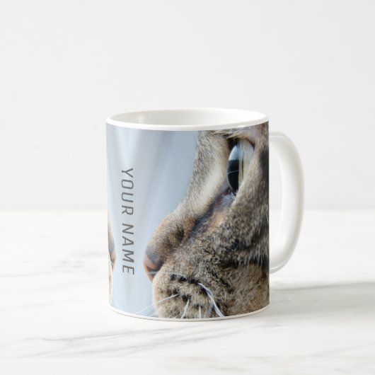 Cool Cat Profile Close-Up Photo Personalised Kaffeetasse (VorderseiteRechts)