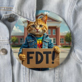 Cool Cat sagt FDT Politisch Button (Beispiel)