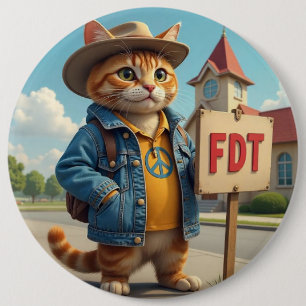 Cool Cat sagt FDT Politisch Button