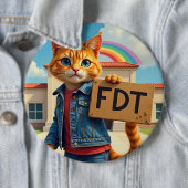 Cool Cat sagt FDT Politisch Button (Beispiel)