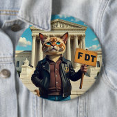 Cool Cat sagt FDT Politisch Button (Beispiel)