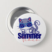 Cool Cat Summer Vibes Button (Vorne & Hinten)