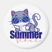 Cool Cat Summer Vibes Magnet (Vorne)