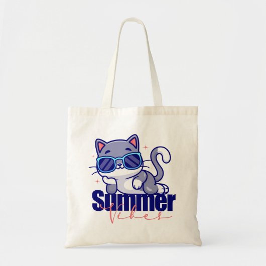 Cool Cat Summer Vibes Tragetasche (Vorne)