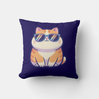 Cool Cat Throw Pillow – Stylish Feline Vibes for Y Kissen