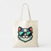 Cool Cat Tote Bag – Stylish Feline Fashion Accesso Tragetasche (Rückseite)
