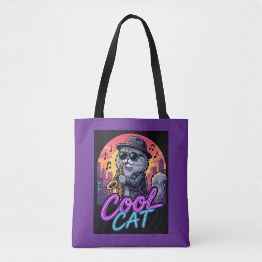 Cool Cat Trombone Player Music Quote Tote Bag Tasche (Vorderseite)