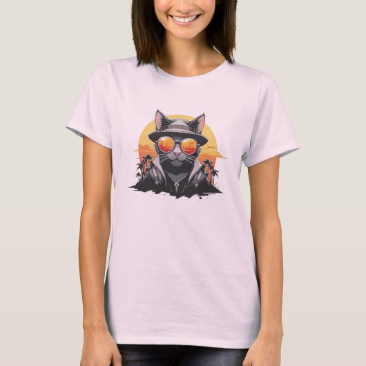 Cool Cat, Unique Style T-Shirt (Vorderseite)