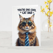Cool Cat Vatertag Portrait Karte (Gelbe Blume)