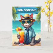 Cool Cat Vatertag Szene Karte (Gelbe Blume)