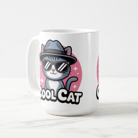 Cool Cat Vibes Kaffeetasse (Vorderseite Links)