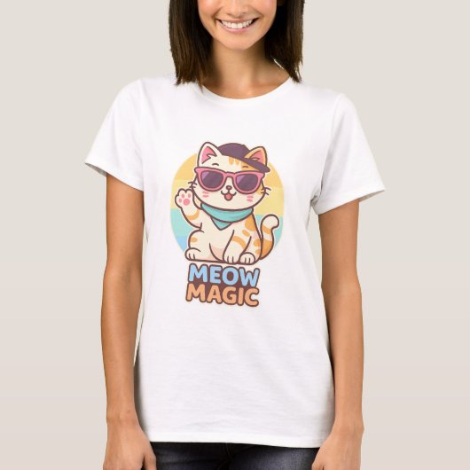 Cool Cat Vibes - Meow Magic Summer T-Shirt" T-Shirt (Vorderseite)