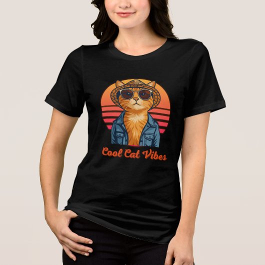Cool Cat Vibes 🌴 😎 Tri-Blend Shirt (Vorderseite)