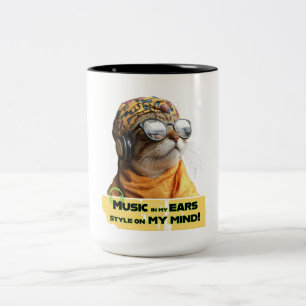 Cool Cat Vibes Zweifarbige Tasse