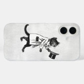 Cool Cat Vintage Schwarz-weiß Grunge iPhone Case (Rückseite (Horizontal))
