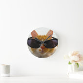Cool Cat Wearing Sungasse Clock Runde Wanduhr (Zuhause)