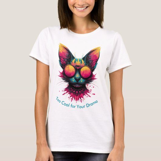 Cool Cat with Glasses Women's T-Shirt (Vorderseite)