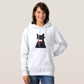 Cool Cat with Shades – Funny Black Cat Hoodie (Vorne ganz)