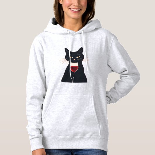 Cool Cat with Shades – Funny Black Cat Hoodie (Vorderseite)